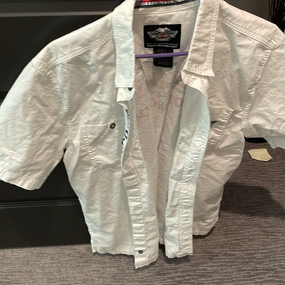 Harley Davidson white size Large button down shirt - Picture 6 of 6